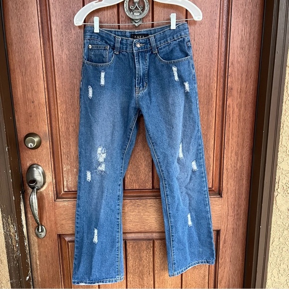 Zara Denim - Zara Distressed Straight Leg Jeans